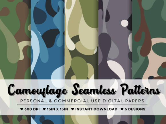 5 Camouflage Seamless Patterns: A Review for Graphics Sellers