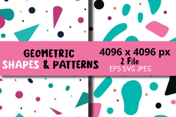 Abstract Geometric Shapes Patterns Graphics for Modern Crafts