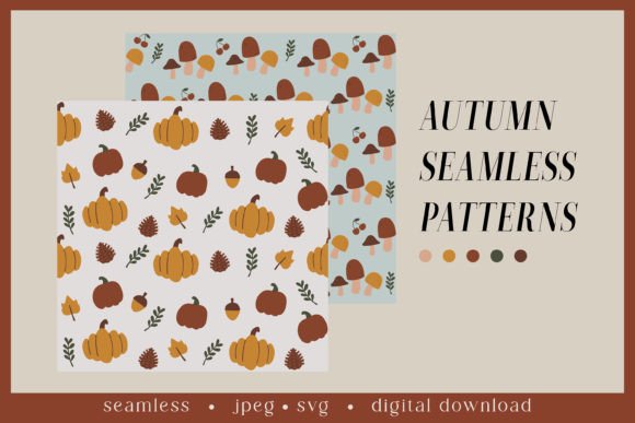 Autumn Seamless Patterns Doodle-style Graphics & Freebies Review