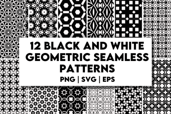 Black and White Seamless Patterns for Blog Graphics