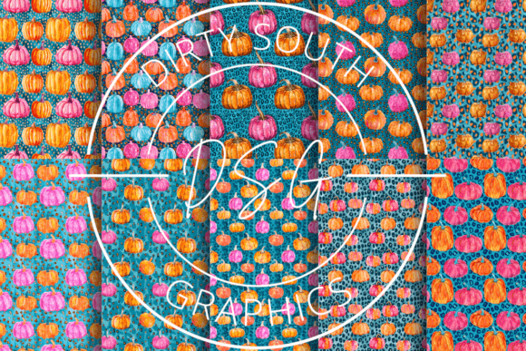 Funky Pumpkins Seamless Patterns Cheetah for Graphics and Patterns