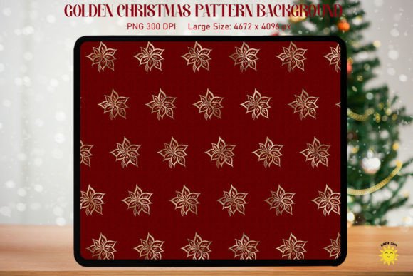 Golden Christmas Poinsettias Pattern Graphics and Backgrounds Review