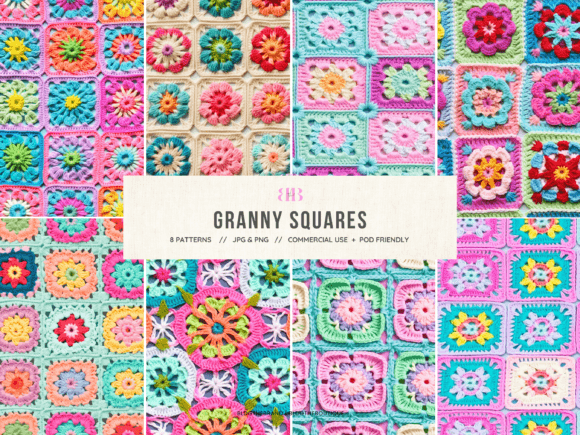 Granny Square Crochet Seamless Patterns Graphics Review