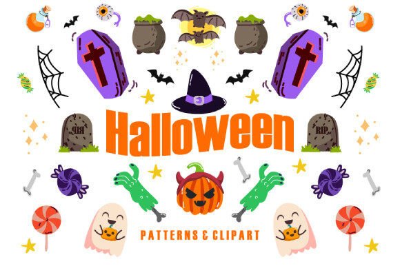 Halloween Patterns Clipart for Modern Graphics