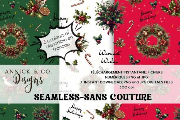 Happy Holidays SEAMLESS Patterns: A Designer's Review of Graphics and Patterns