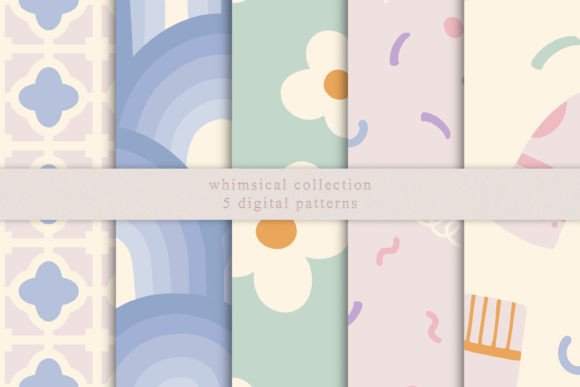 Pastel Nursery Seamless Digital Patterns for Graphics and Branding