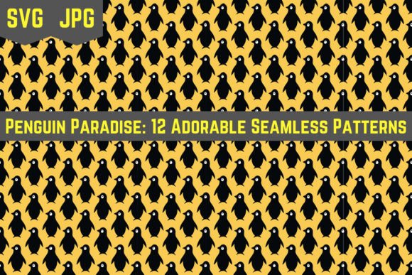 Penguin Pattern 12 Seamless Patterns for Graphics