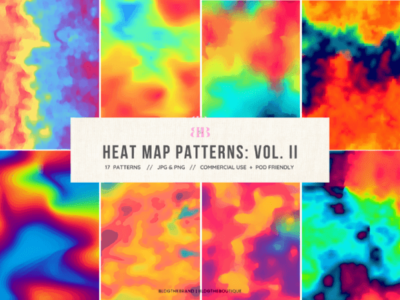 Reviewing 17 Abstract Heat Map Seamless Patterns for Graphics and Editorial Design