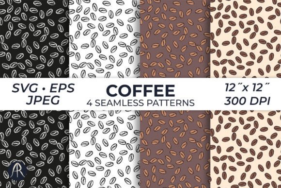 Seamless Coffee Bean Patterns for Modern Graphics
