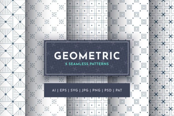 Set 5 Seamless Geometric Patterns: Premium Graphics for Modern Branding