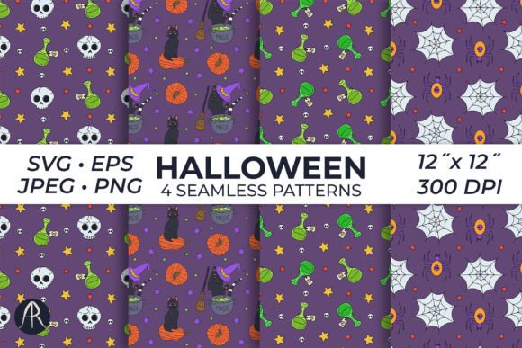 Spooky Halloween Seamless Patterns for Brand Graphics