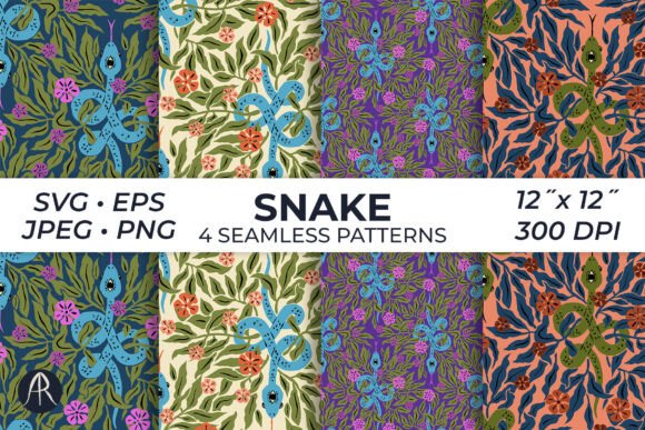 Third-Eye Snake in Flowers Patterns SVG: A Graphics Review