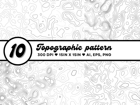 Topographic Maps Patterns for Modern Graphics and Design