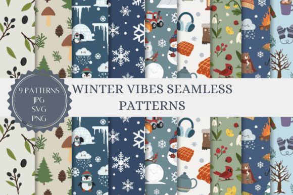 Winter Vibes Seamless Patterns: A Graphic Design Asset Review